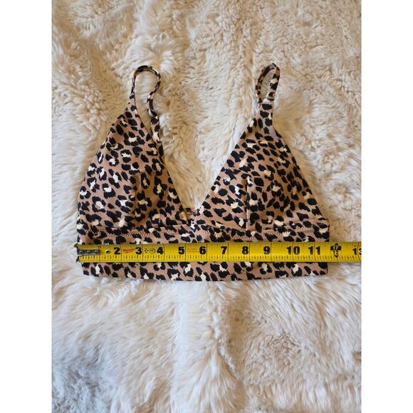 Aerie Cheetah Print Triangle Bikini Swim Top Only Size Small adjustable straps - Picture 4 of 4